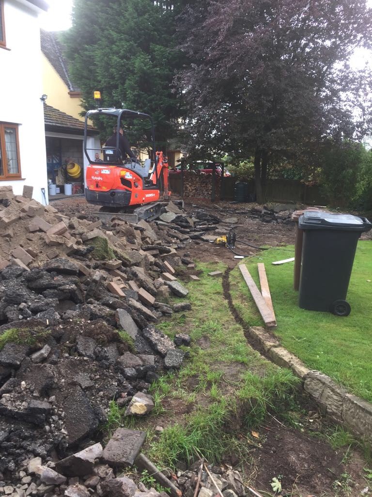 Driveway ground excavation.