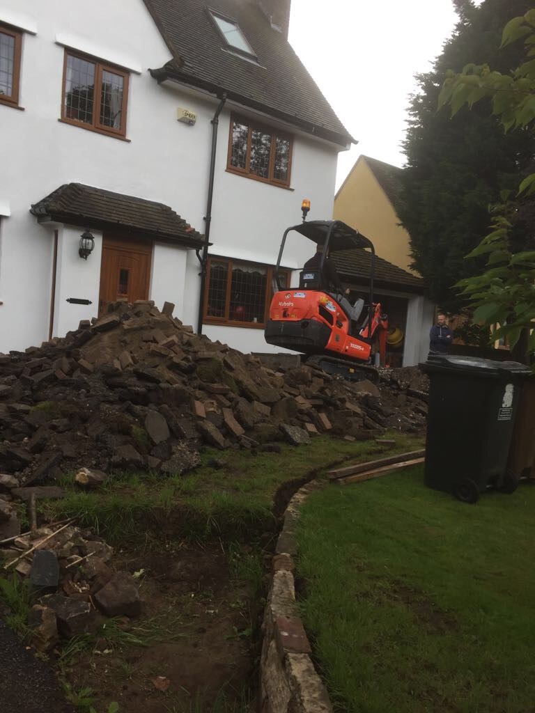 Driveway ground excavation