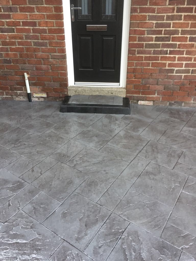Pattern imprinted concrete driveway- Ellesmere port.