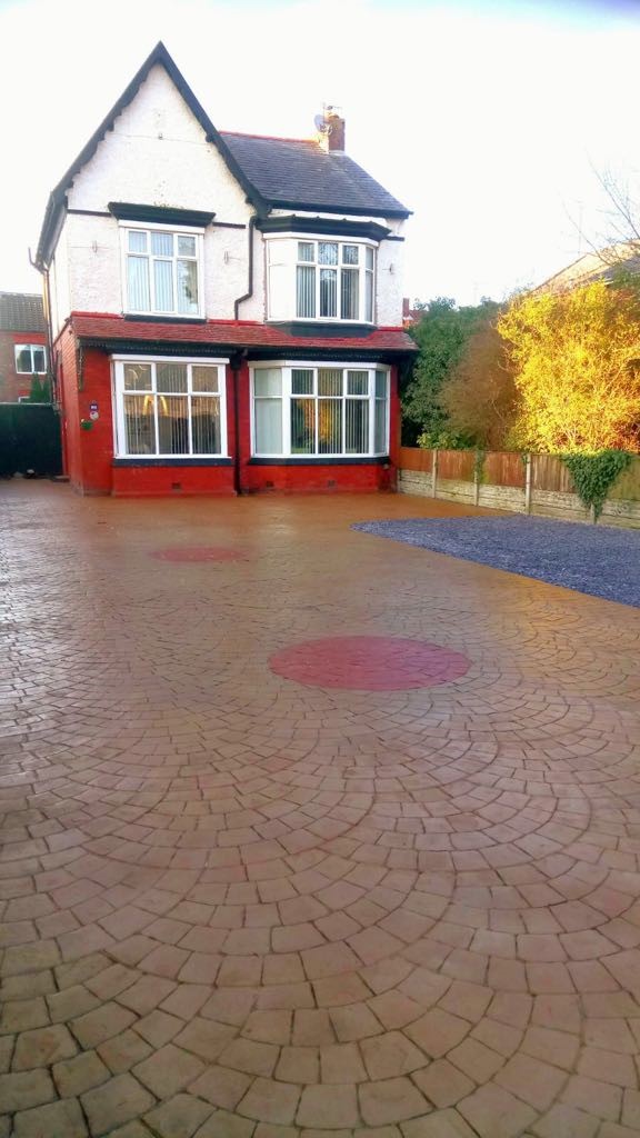 Driveway with printed compass,,