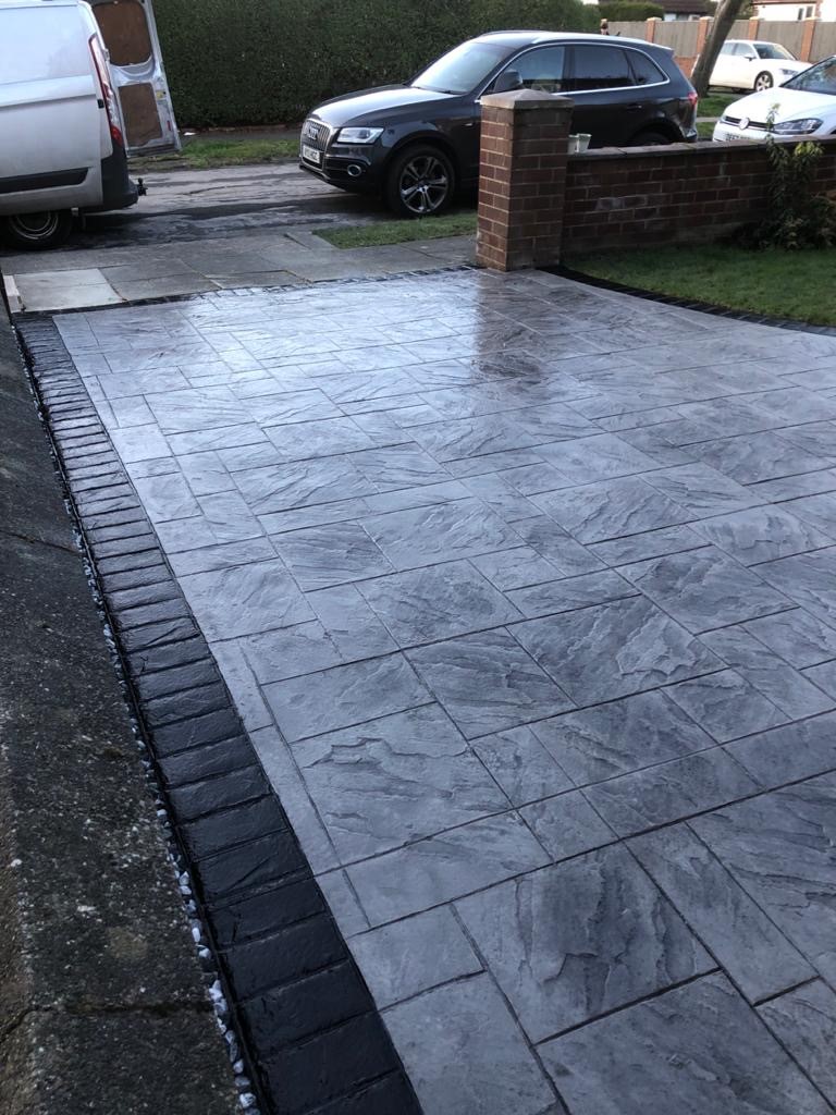 light silver driveway